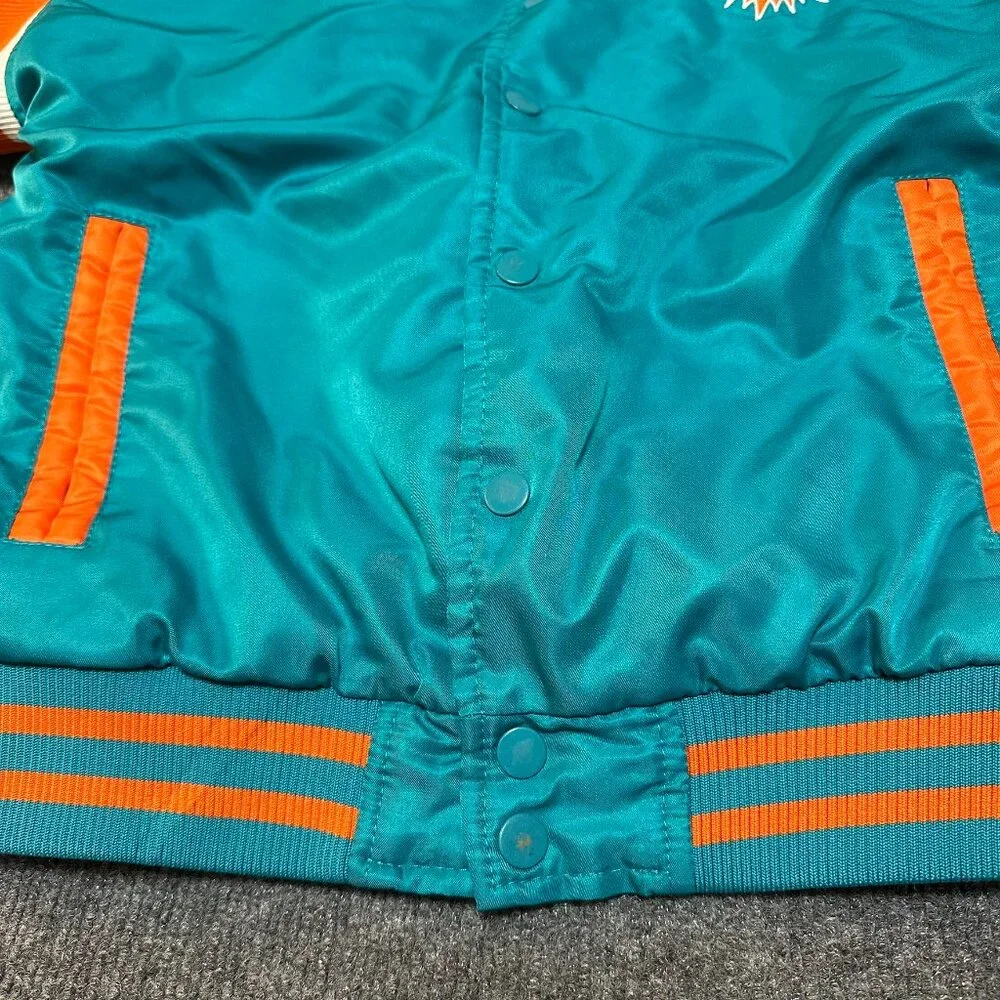 Miami Dolphins NFL Football Youth 10-12 Jacket Longsleeve Snap Aqua Orange
